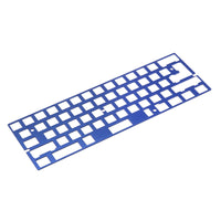 Blue universal 60% aluminium keyboard plate that supports most typical 60% layouts.