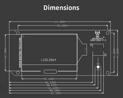 Dimensions of the Big Tree Tech (BTT) 12864 Mini LCD.
