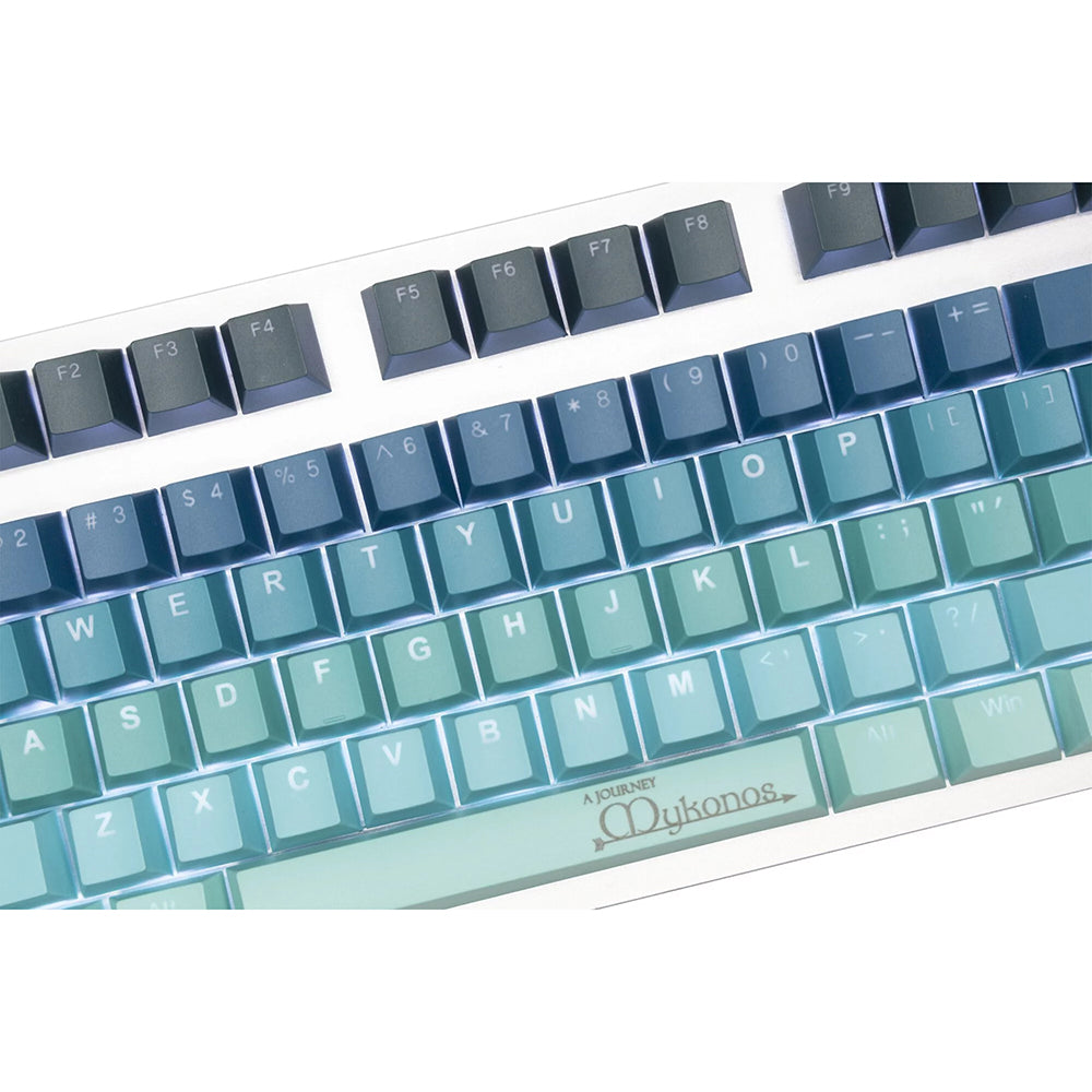 View of the Mykonos cubic Tai Hao Keycap set of ABS material. Compatible with Cherry MX Switch Types.