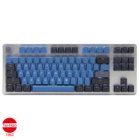 View of the Deep forest blue Tai Hao Keycap set compatible with MX cherry switch types of PBT material.