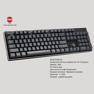 View of the Carbon Black Tai Hao Keycap set compatible with MX cherry switch types of ABS material.