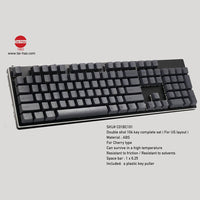 View of the Carbon Black Tai Hao Keycap set compatible with MX cherry switch types of ABS material.