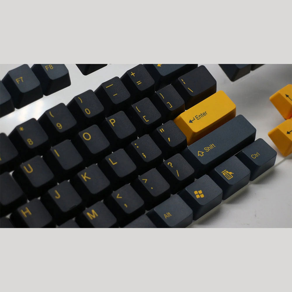 The close up view of the dark night Tai Hao Keycap set of ABS material. Compatible with Cherry MX Switch Types.