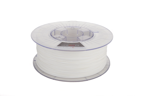 Traffic white. Filament One PLA pro Select 3D Printing reel.