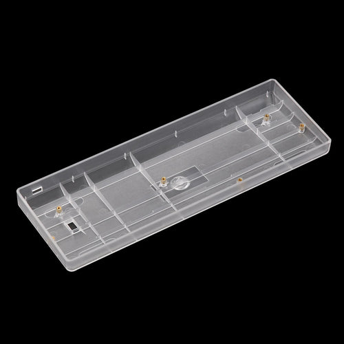 A transparent 60%, low lightweight plastic keyboard case that supports most common 60% keyboard PCBs including the DZ60, HS60 and GH60..