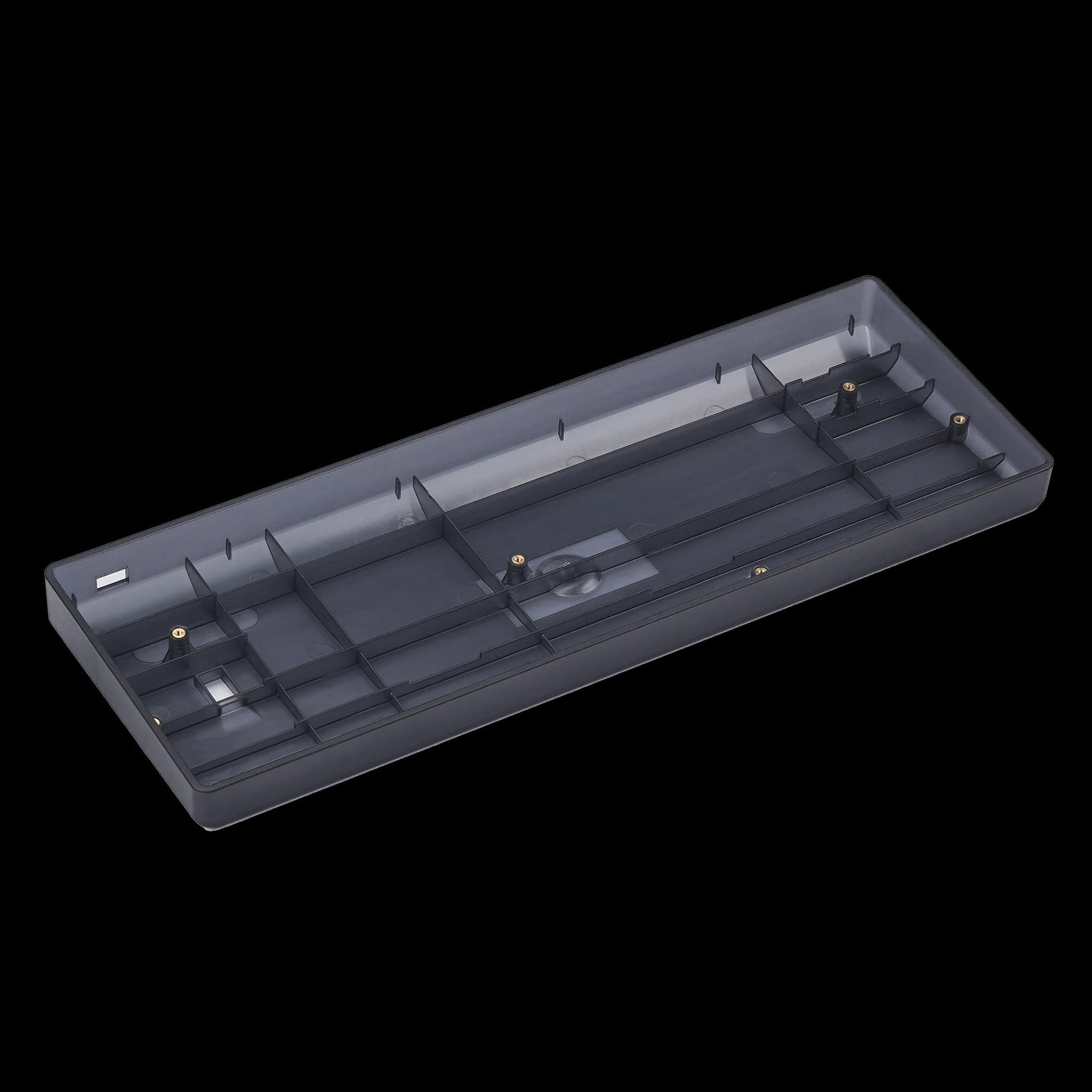 A ink black 60%, low lightweight plastic keyboard case that supports most common 60% keyboard PCBs including the DZ60, HS60 and GH60.