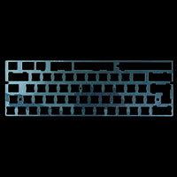 A universal 60% polycarbonate (PC) keyboard plate that supports 2.25U left shift 60% layouts.